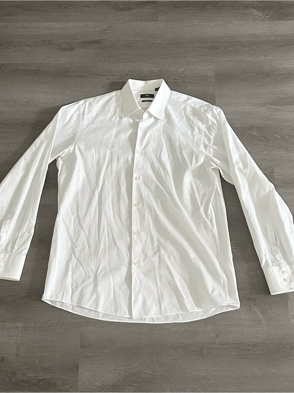 Hugo Boss Men's Dress Shirt White Regular Fit Size L (16.5 34/35)